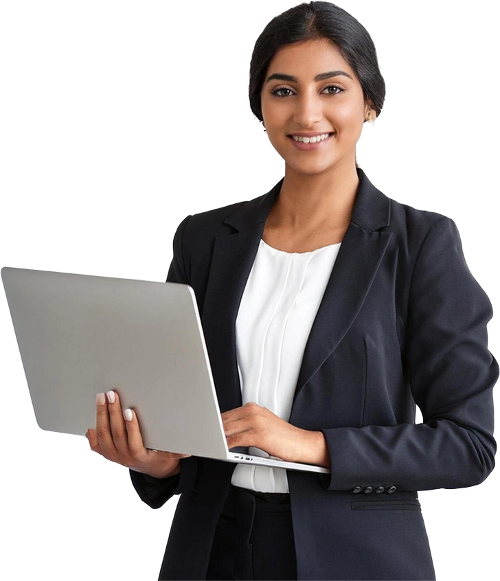 Professional Woman holding a laptop